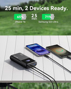 INIU Power Bank, 25000mAh 100W USB C Laptop Portable Charger, PD QC Fast Charging 3-Output Battery Pack, Travel Charger for Laptop MacBook iPad Tablet Steam Deck iPhone 17 16 15 14 Pro Samsung S25 etc