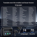 Ai Translation Earbuds Real Time 144 Languages & Accents Translator Earbuds with 8-Language Offline Translator Device Two Way, Auriculares de traducción for Language Learning Travel Business White