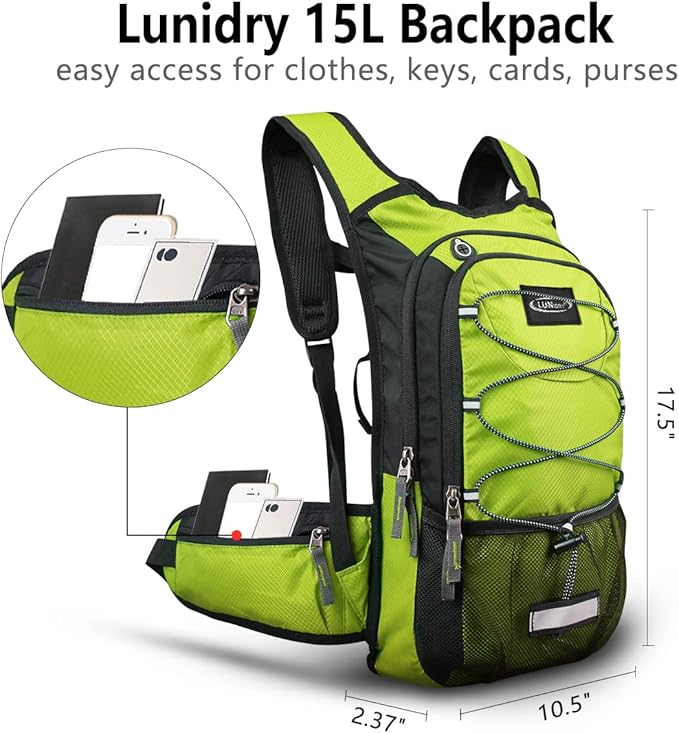 Insulated Hydration Pack Backpack with 3L BPA Free Leak-Proof Water Bladder, Keep Liquids Cool for Up to 5 Hours, Daypack for Hiking, Running, Cycling, Hunting, Climbing