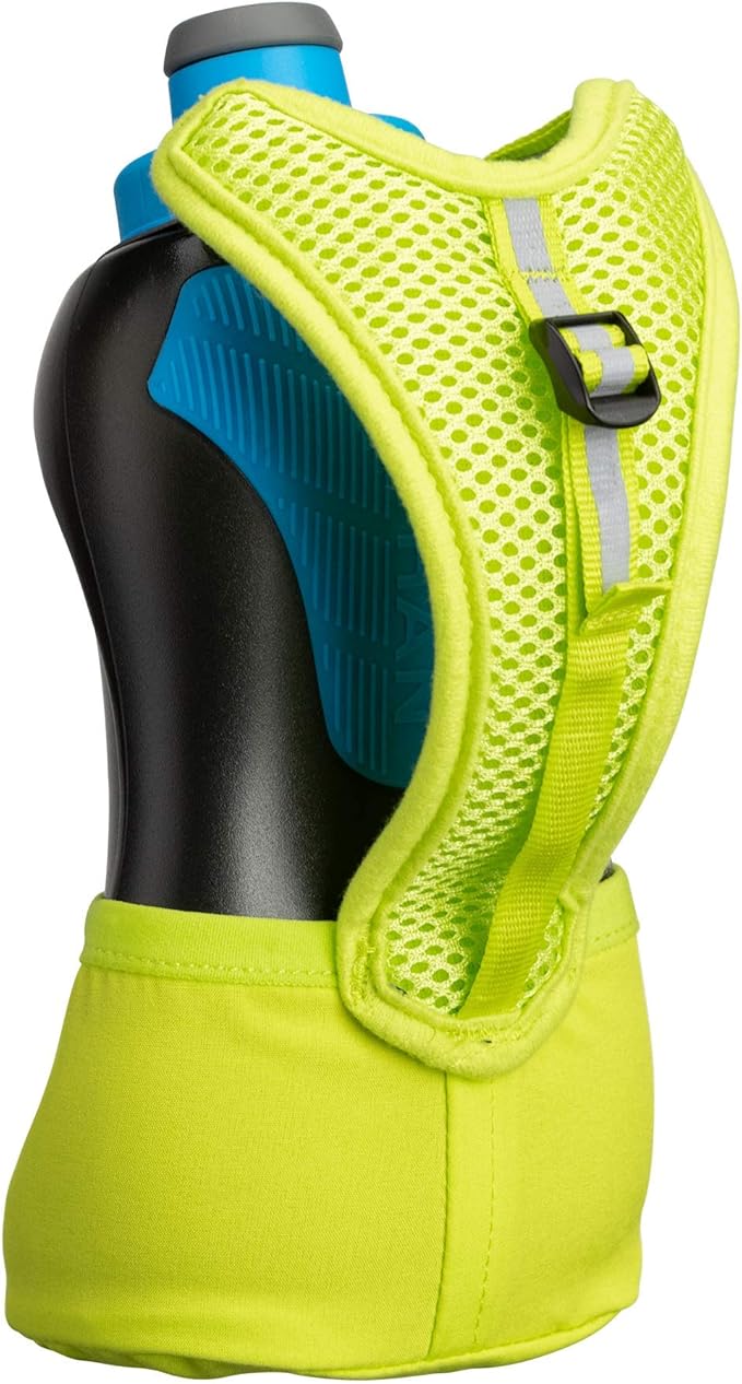 Nathan Running Handheld Water Bottle Adjustable No-Grip Quick Squeeze Lite Hand Strap. 12 oz Insulated Water Bottle. Reflective Hydration