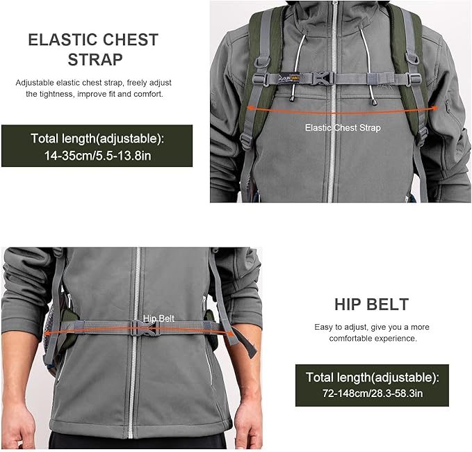 MOUNTAINTOP 40L Hiking Backpack Lightweight Travel Backpack for Men&Women Outdoor Camping Backpacking