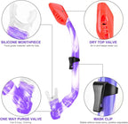 Kids Snorkel Set Dry Top Snorkeling Gear for Kids Youth Boys Girls Junior Age 5-15,Tempered Glass Swimming Diving Mask and Snorkel Set 180 Degree Panoramic View