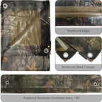 Heavy Duty 9 Mil Tarp Cover Waterproof UV Resistant Tarpaulin Used for Outdoor, Hunting, Camping, Backpacking, Canopy Tent, Ground Tarp, Cover Boat, Motorcycles, Roofs, Wood