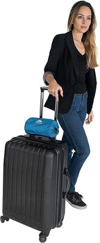 BlueHills Ultra Compact Travel Blanket in Portable Case Premium Soft Large Airplane Blanket Flight Essentials for Car Plane Train Hotel Layover Peacock Teal C004