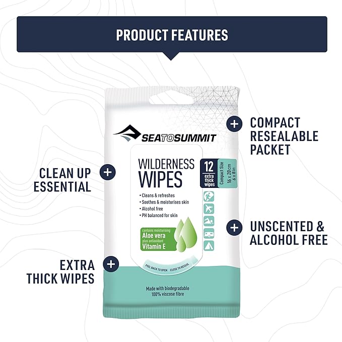 Sea to Summit Wilderness Wipes Rinse-Free Shower Wipes