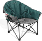 Colorsoul Oversized Camping Chairs Heavy Duty, Full Padded Foldable Camping Chairs for Adults with Cup Holders, Portable Camp Lawn Chairs for Outdoor, Support 450lbs,Green