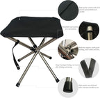 LIBOSULV Folding Camping Stool, Retractable Camping Chair, Super Compact, for Travel, Hiking, Gathering, Barbecue, with Carry Bag, Storage Size 11.61"x2.56"x2.56"