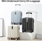 Hanke 14 Inch Underseat Carry On Luggage with Wheels, Lightweight, Waterproof, TSA-Approved, Suitcase, Ivory White
