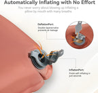 Camping Pillow with Memory Foam, Self-Inflating Portable Ultralight Inflatable Pillow for Neck Lumbar Support - Upgrade Backpacking Pillow Travel Air Pillows for Camping/Hiking/Backpacking (Khaki)