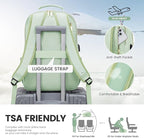 LOVEVOOK Laptop Backpack for Women 17.3 inch,Cute Womens Travel Backpack Purse,Professional Laptop Computer Bag,Waterproof Work Business College Teacher Bags Carry on Backpack with USB Port,Cyan Green