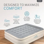 RestElevated Luxury Pillow Top Queen Size Air Mattress with Built in Pump | 20" Raised Height with Coil Beam Support | Adjustable Blow Up Air Bed | for Home, Guests and Camping [White with Grey Top]