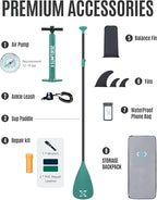 ZLX Inflatable Stand Up Paddle Board, 10'6" SUP Non-Slip Stable Deck Pad, Unique Center Fin, Premium Accessories, Portable Paddleboard for Adults, Beginners, All Skill Levels