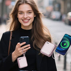 Hichain Small Portable Charger with Built in Cables LED Display, Mini Power Bank 10000mAh 22.5W USB-C Fast Charging Battery Pack, Travel Essential Power Bank for iPhone, iPad, Samsung, Android Pink