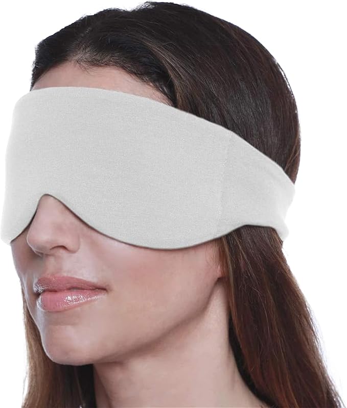 Happyluxe Escape Sleep Mask - Buttery Soft Airplane Eye Mask for Sleeping or Napping in Bed. Machine Washable. - Silver Gray, Made in USA