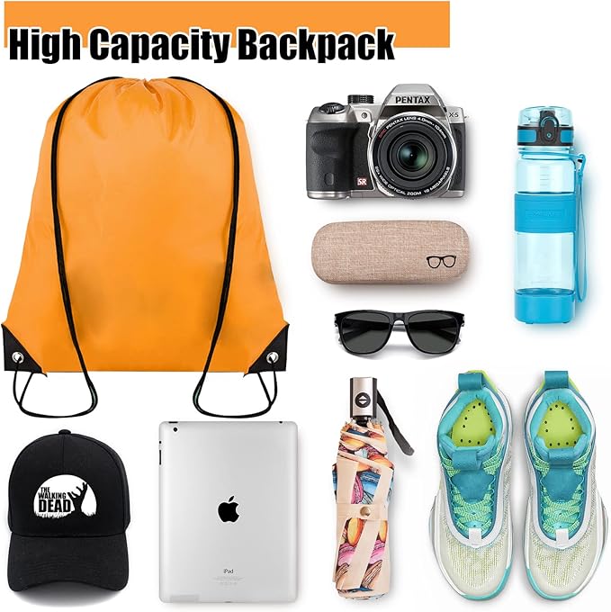 Grneric 60 Pieces Drawstring Backpack Bulk Cinch Sackpack Ployster Drawstring Bags for Gym Party Trip(20 Colors)