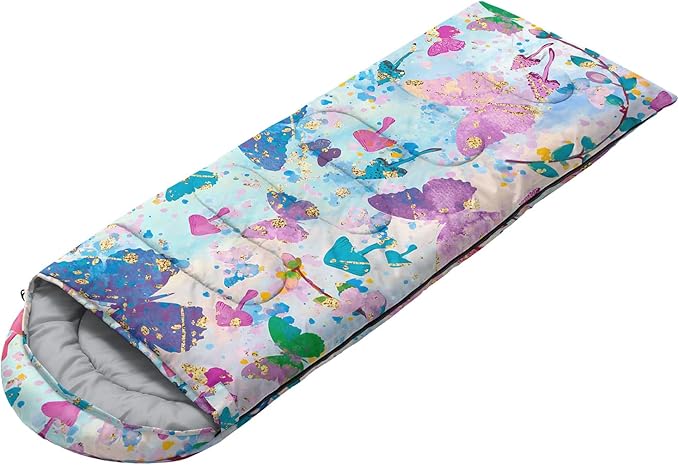 Sleeping Bags for Adults and Kids Backpacking Camping Sleeping Bags for Girls and Boys Lightweight Waterproof Cold/Warm Sleeping Bag for Season Camping Essentials Outdoor Travel with Compression Bags