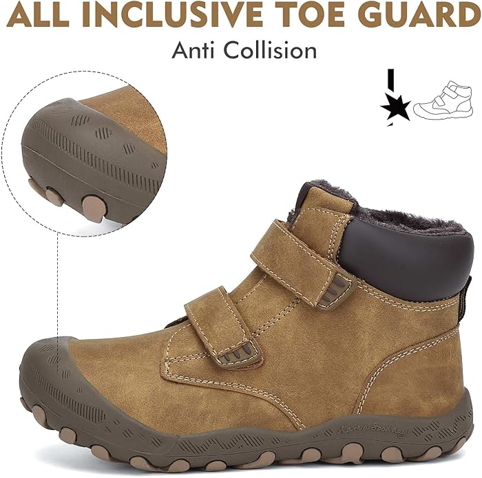 Mishansha Kids Hiking Boots Toddler Girls Boys Hiking Shoes Water-Resistant Anti-Collision Non-Slip Athletic Outdoor Trekking Boots