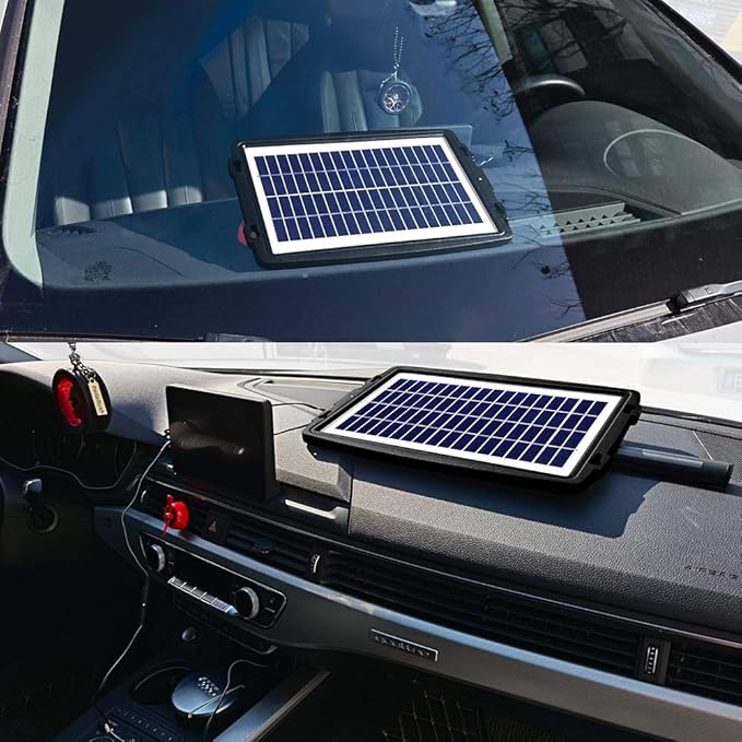 MEGSUN 12 Volt 10W Solar Car Battery Maintainer Trickle Chargers Kits, Portable Waterproof Solar Panel Charging Kit for Car, Boats, RV, Trailer, Camper, Automotive, Motorcycle, Snowmobile. (10W)
