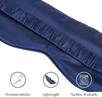 Silk Sleep Mask - 100% Pure 22 Momme Mulberry Silk Eye Sleeping Mask for Women and Men - Blackout Eye Mask for Sleeping (Navy Blue)