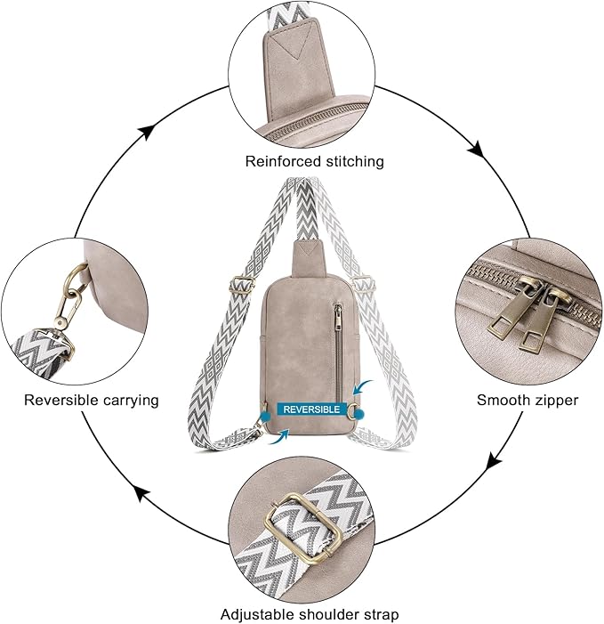 CLUCI Crossbody Bags for Women Men,Leather Sling Bag Cross Body Backpack for Woman Gifts for Women Birthday Unique