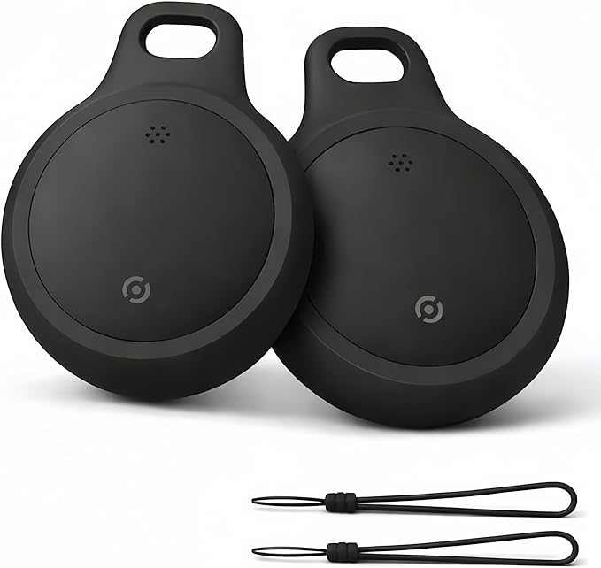 Bluetooth Tracker for Keys, Luggage & Pets – Smart Finder Compatible with iOS & Android, No Monthly Fee, Item Locator by BlissfulTails(2 Pack, Black)