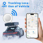 GPS Tracker for Vehicles, 2PCS Real Time Tracker Device for Vehicles, No Monthly Fee Car Tracker Work with Find My (iOS Only), MINI Vehicle Tracker, Super Magnetic, Waterproof and Drop-Proof, Black