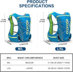 INOXTO Hydration Vest Backpack,Lightweight Water Running Vest Pack with 1.5L Water Bladder Bag Daypack for Hiking Trail Running Cycling Race Marathon for Women Men