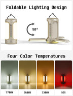 Folding Camping Lantern Rechargeable, 10000mAh Foldable LED Light for Tent Outdoor, IP54 Waterproof, 1500LM Camping Lights, Portable LED Flashlight, 5 Mode