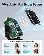 Camping Fan with Bluetooth Speaker Portable Fan,20000mAh Rechargeable Battery Powered Fans, 360° Hanging Hook for Outdoor Picnic Tent Beach Travel Barbecue, Green