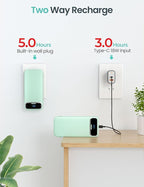 12000mAh Lightweight-Portable-Charger-Power-Bank with Built-in Cables and AC Wall Plug, PD20W USB-C Fast Charging Battery Pack, LED Display External Travel Phone Charger for All iPhone,Samsung,Android