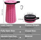 ALEVMOOM Upgraded Collapsible Stool with Thickened Cushion 18.1",600Lbs Max Weight Wider & Taller Pop Up Stool, Heavy Duty Portable Retractable Folding Chair or Travel Foot Rest for Camping, Outdoors