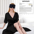 Mulberry Silk Sleep Mask – 100% Silk Sleep Masks for Women, Anti-Wrinkle, Light Blocking Eye Cover, Adjustable for Travel & Beauty (Navy)