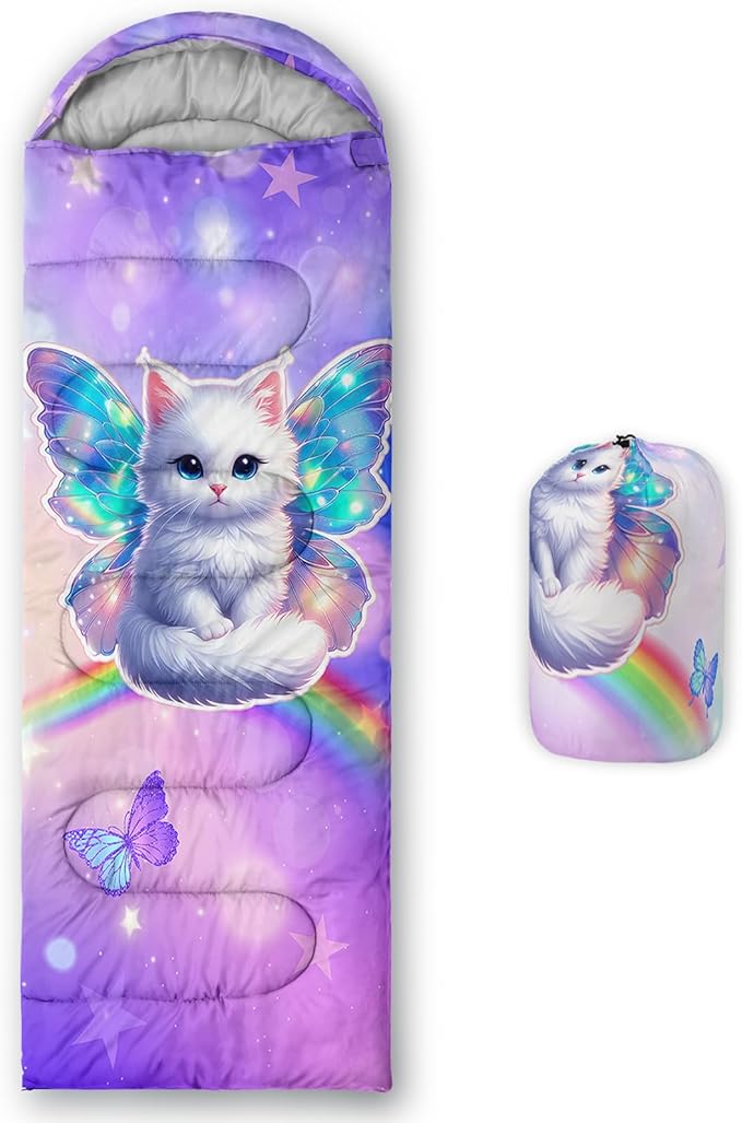 QOOMO Animals Camping Sleeping Bags,3 Season Warm & Cool Weather,Lightweight,Waterproof Sleeping Bags for Adults & Kids,Traveling,and Outdoors,Camping Gear Equipment