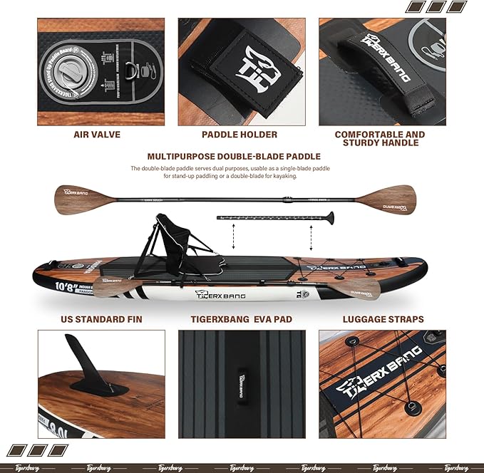 Paddle Board, 10.8' Stand Up Paddle Board with Premium Complete Inflatable SUP Accessories, Extra Wide Paddleboards for Adults & Kids-Pandora Collection