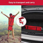 Portable Folding Camping Chair - Lightweight, Durable Outdoor Chair for Camping, Fishing, Beach, Lawn, and More - Comfortable Folding Chairs for Outside Activities (RED)