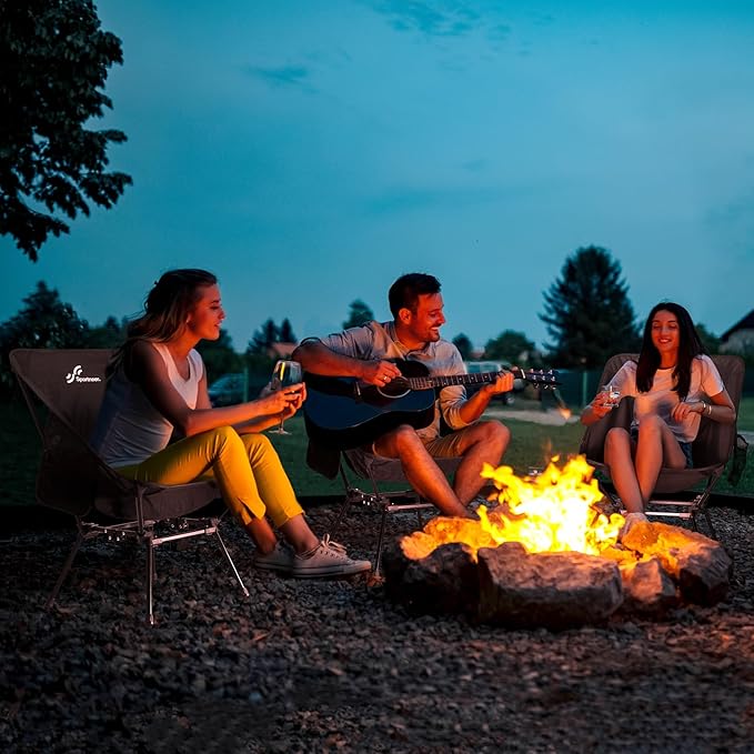 Sportneer Heated Chairs Outdoor Sports: Heated Camping Chair with USB Plug & 3 Heating Levels - Portable & Compact Heated Chair for Backpacking, Camping, Lawn, Picnic, Travel (Power Bank Not Included)