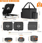 Hisencn Portable Camping Stove, 2 Burner Foldable Camp Stove, 20000 BTU Folding Gas Stove, Portable Propane Stove with Carry Bag, Adjustable Burners & Piezo Ignition, Includes Frying Pan, Kettle, Pot