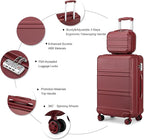 Kono Carry On Luggage Set Lightweight Airline Approved Carry On Suitcase with TSA Lock Spinner Wheels Durable Luggage Hardside Burgundy