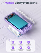 12000mAh Lightweight-Portable-Charger-Power-Bank with Built-in Cables and AC Wall Plug, PD20W USB-C Fast Charging Battery Pack, LED Display External Travel Phone Charger for All iPhone,Samsung,Android