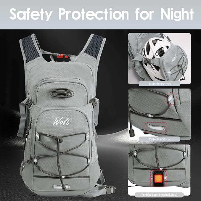 WOLT Hydration Backpack 18L Hiking Water Backpack with 2L Water Bladder for Men Women, Hydration Pack for Running Cycling Biking and Climbing