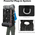 60L Waterproof Backpacking Hiking Backpack with Rain Cover for Men, Large Camping Backpack, Black