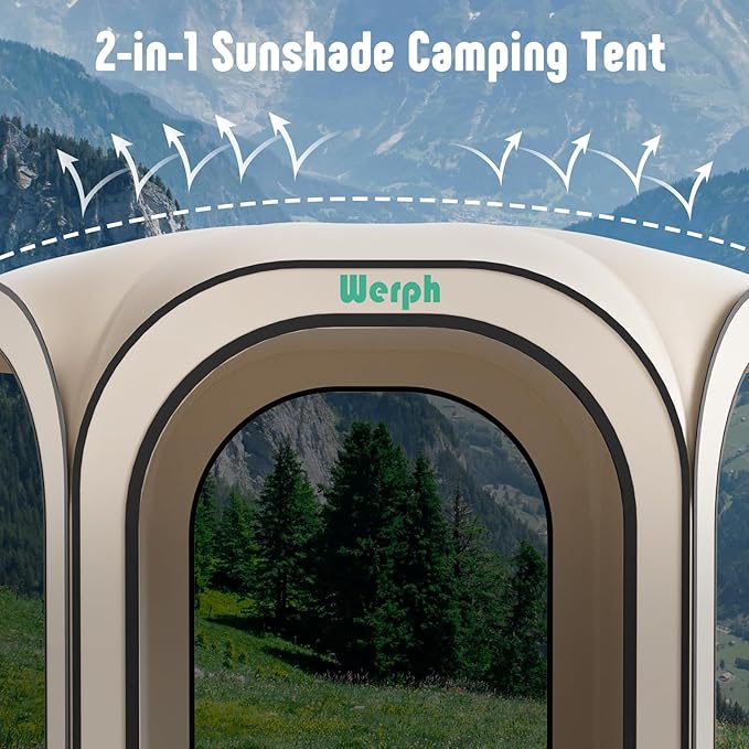 Pop Up Screen Tent Canopy, Portable Screen Canopy with Mosquito Net, Outdoor Screen Room Tent 12 x12 FT with Carry Bag for Lawn & Garden, Parties，Beige