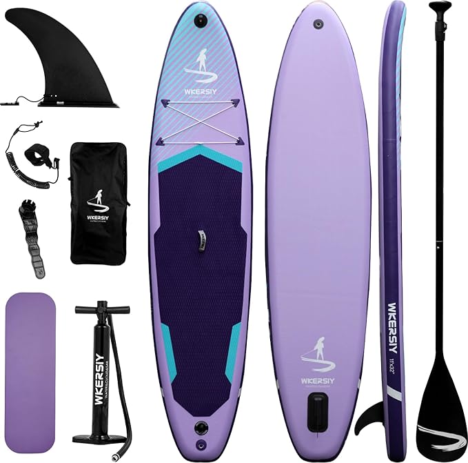 11”32“6 Premium Inflatable Stand Up Paddle Boards with Durable SUP Paddle Board Accessories Wide Stable Design Includes Backpack Required Parts Non-Slip Comfort Deck for Youth & Adults