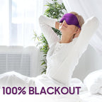 Sleep Mask - Total Blackout 3D Sleeping Mask, Super Lightweight & Silky Soft Eye Mask for Sleeping, Fully Adjustable Fit for Home, Office, Traveling, Meditation, Yoga, Purple