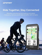 iGPSPORT BiNavi Bike Computer, Touch Screen Map Navigation Music Control Climb Tips Group Riding, Wireless GPS Cycling Computer