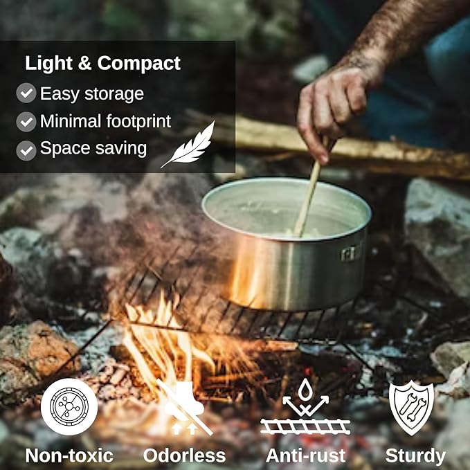 BeGrit Backpacking Camping Cookware Mini Picnic Camping Cooking Mess Kit with Pot and Pan Set for Hiking