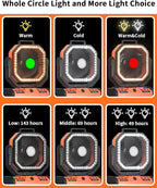 ADUST 12 Inch Camping Battery Operated Powered Fan with LED Lantern Light,44000mAh Rechargeable Portable Oscillating Fan with 360° Rotation Hanging Hook for Tents, Cordless USB Desk Fan(Orange)