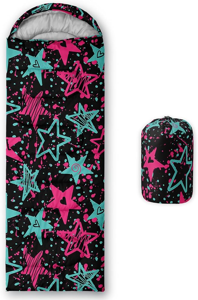 QOOMO Camping Sleeping Bags,3 Season Warm & Cool Weather,Lightweight,Waterproof Sleeping Bags for Adults & Kids,Traveling,and Outdoors,Camping Gear Equipment