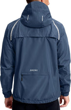 Men's Cycling Rain Jackets Waterproof Running Bike Windbreaker Lightweight Packable Hooded Jacket