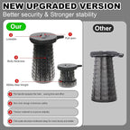 ALEVMOOM 18" Collapsible Stool, 800lbs Max Weight, Heavy Duty Portable Retractable Folding Telescoping Foldable Camping Stool for Adults Outdoor Fishing Travel BBQ (Black)